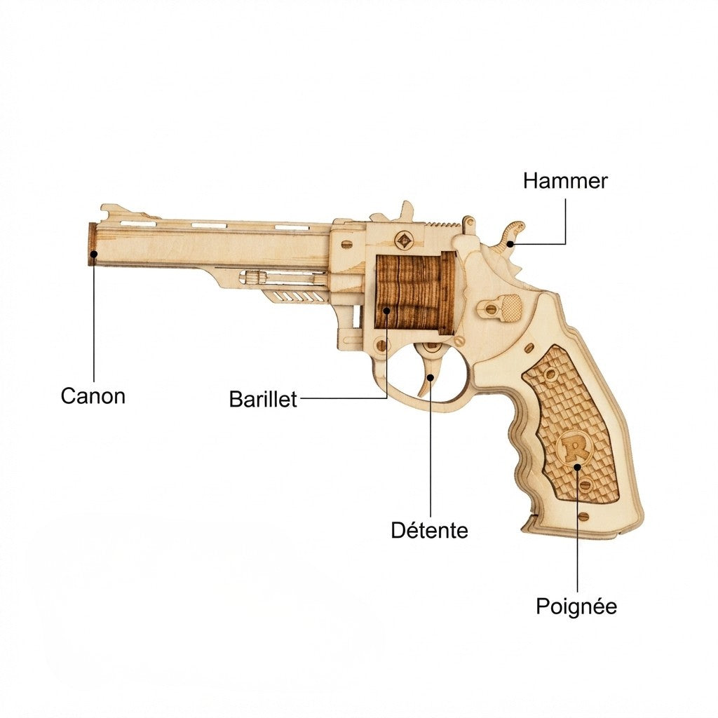 Pistolet à Élastiques Vintage à Construire
