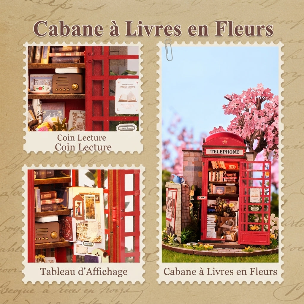Book Nook Cabine Fleurie Anglaise à Construire
