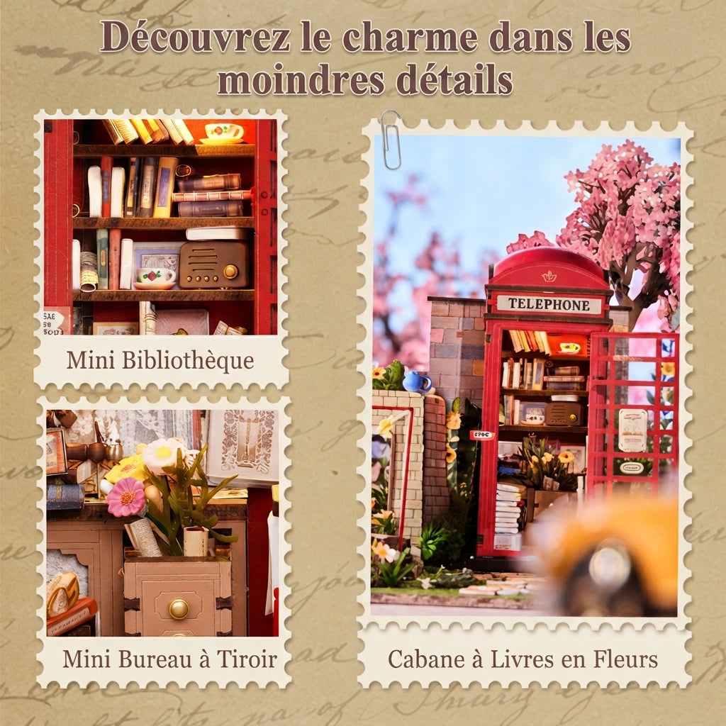 Book Nook Cabine Fleurie Anglaise à Construire