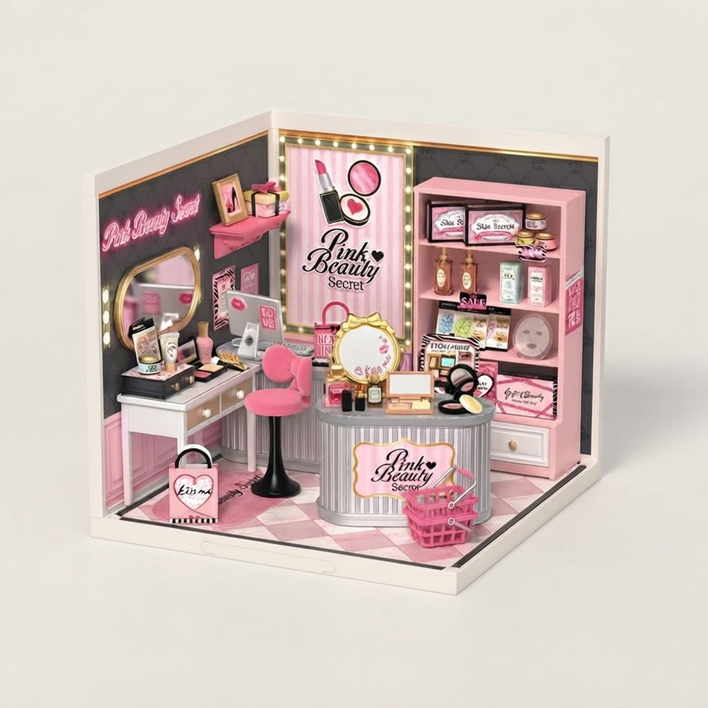 Boutique Beauté Rose Miniature Modulaire à Construire