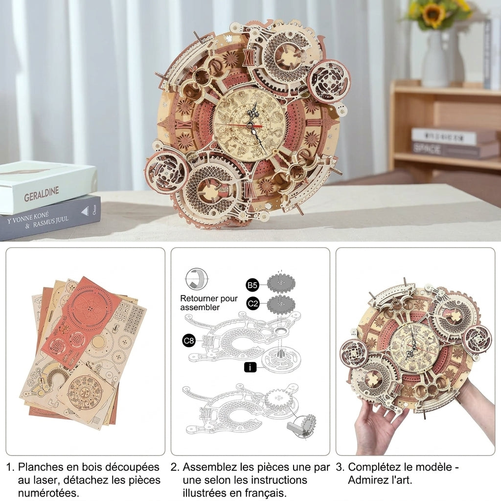 Horloge Murale Steampunk Zodiaque à Construire