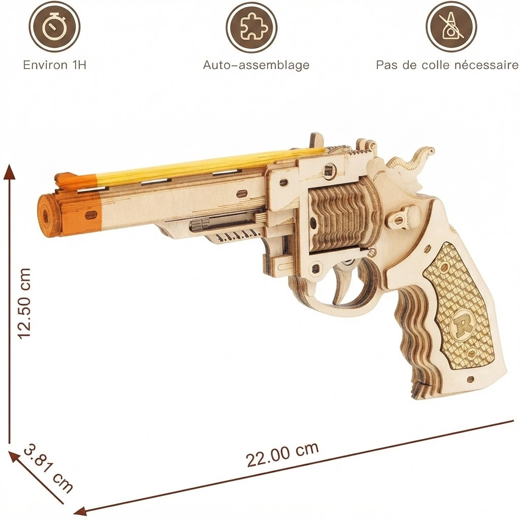 Pistolet à Élastiques Vintage à Construire
