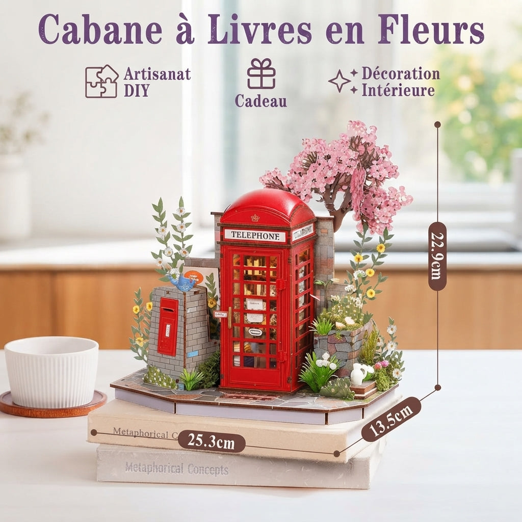 Book Nook Cabine Fleurie Anglaise à Construire