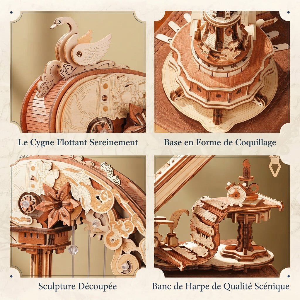 Maquette Harpe en Bois à Construire
