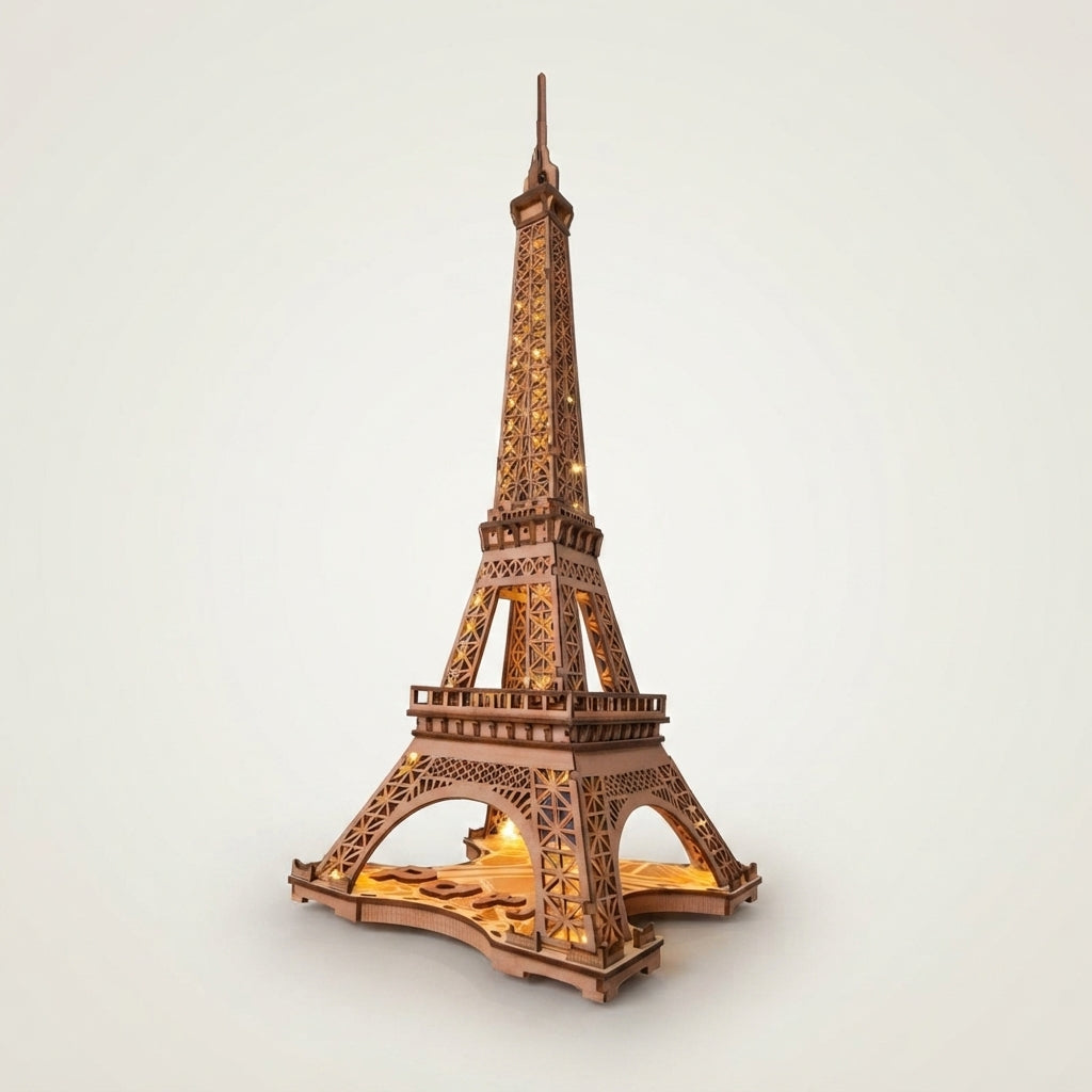 Tour Eiffel en Bois Lumineuse à Construire