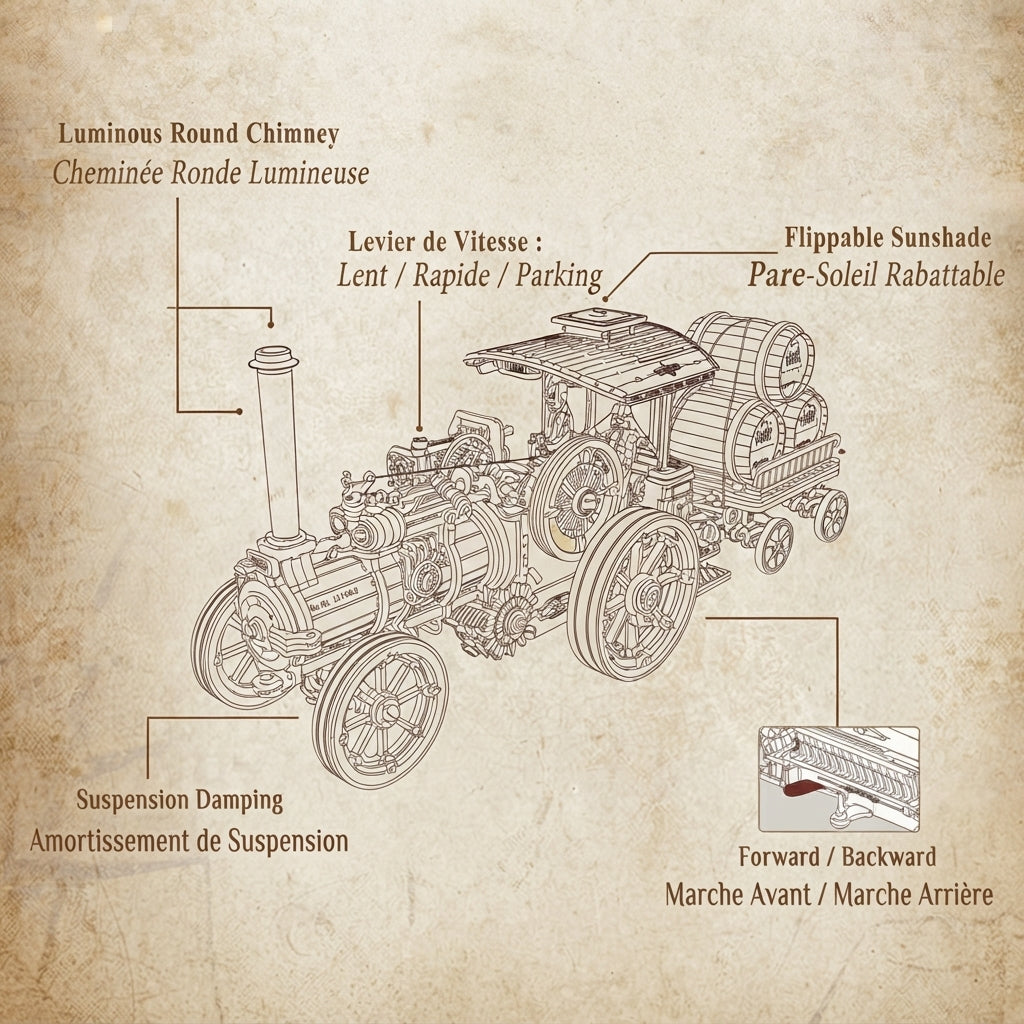 Locomotive à Vapeur en Bois à Construire