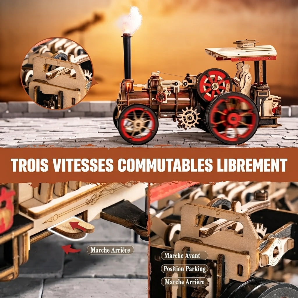 Locomotive à Vapeur en Bois à Construire
