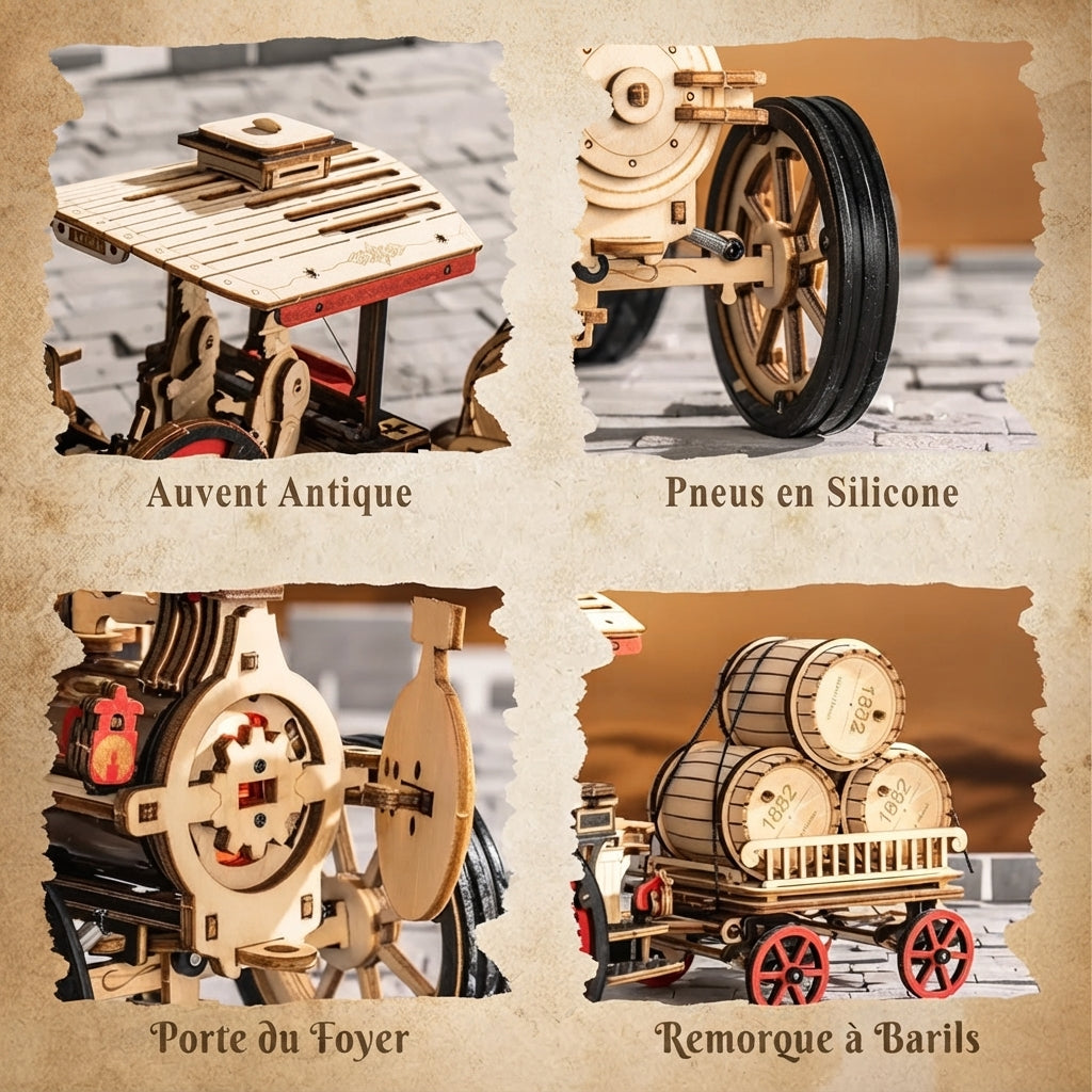 Locomotive à Vapeur en Bois à Construire