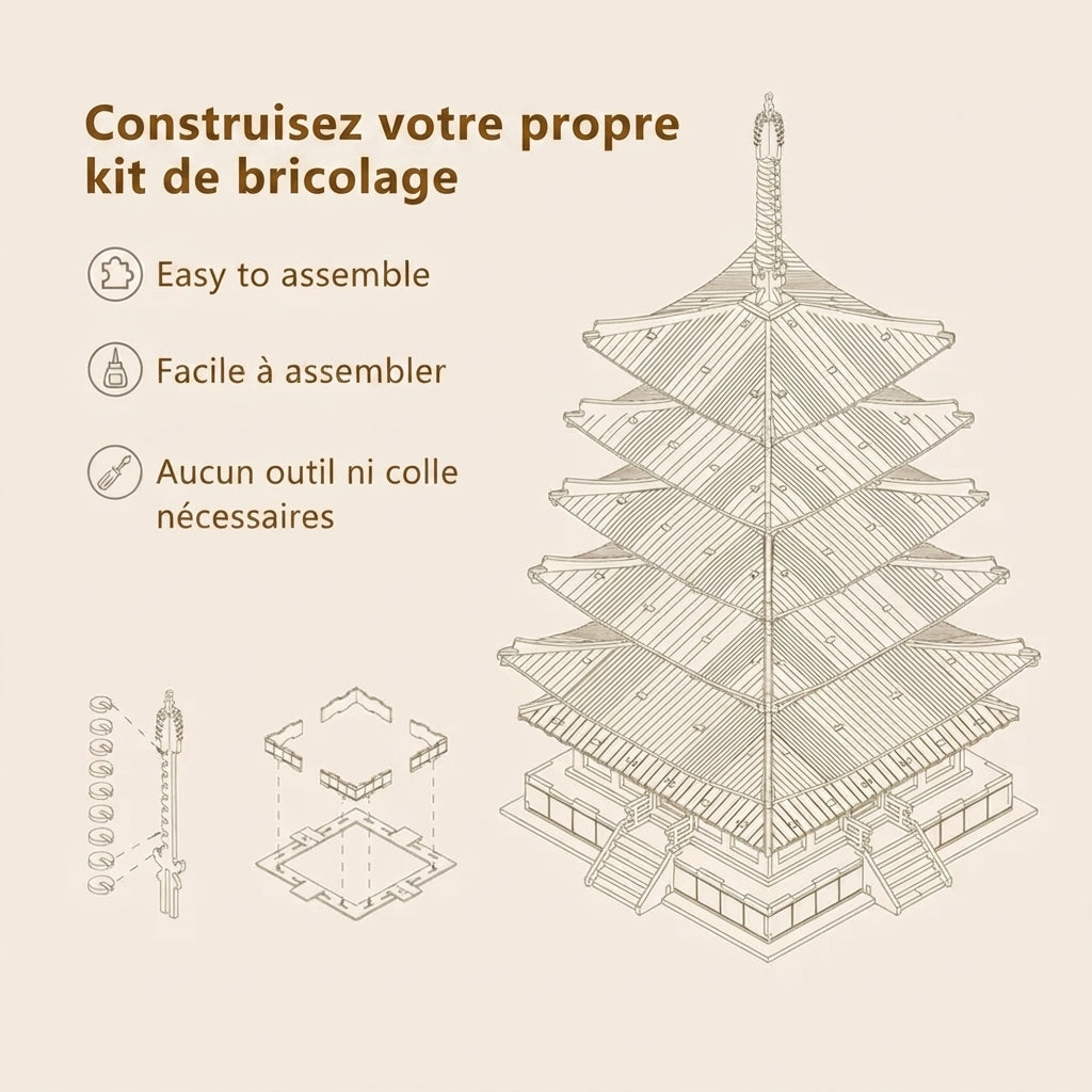 Pagode Japonaise Puzzle 3D à Construire