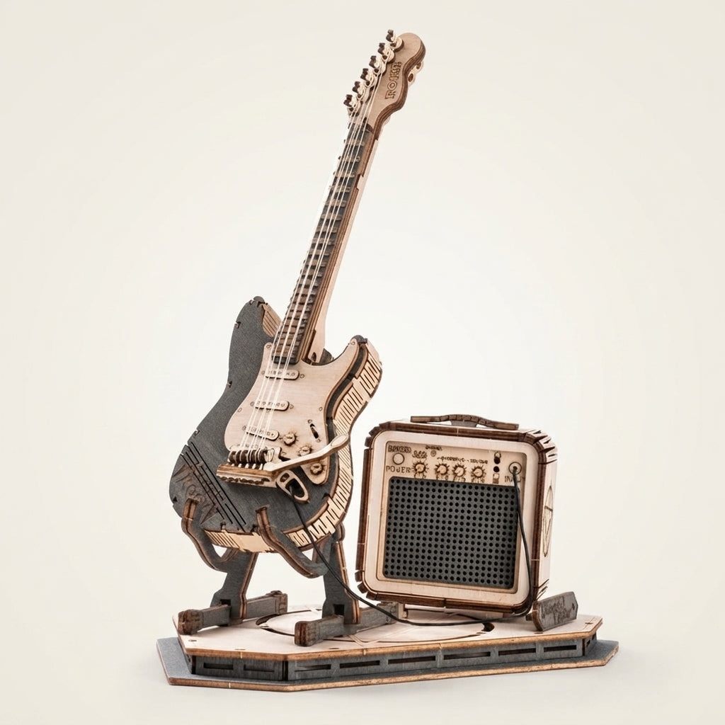 Maquette Guitare Électrique en Bois à Construire