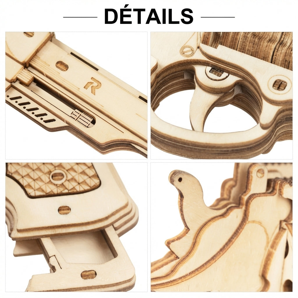Pistolet à Élastiques Vintage à Construire