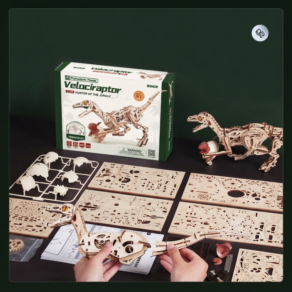 Vélociraptor Mécanique à Remonter à Construire