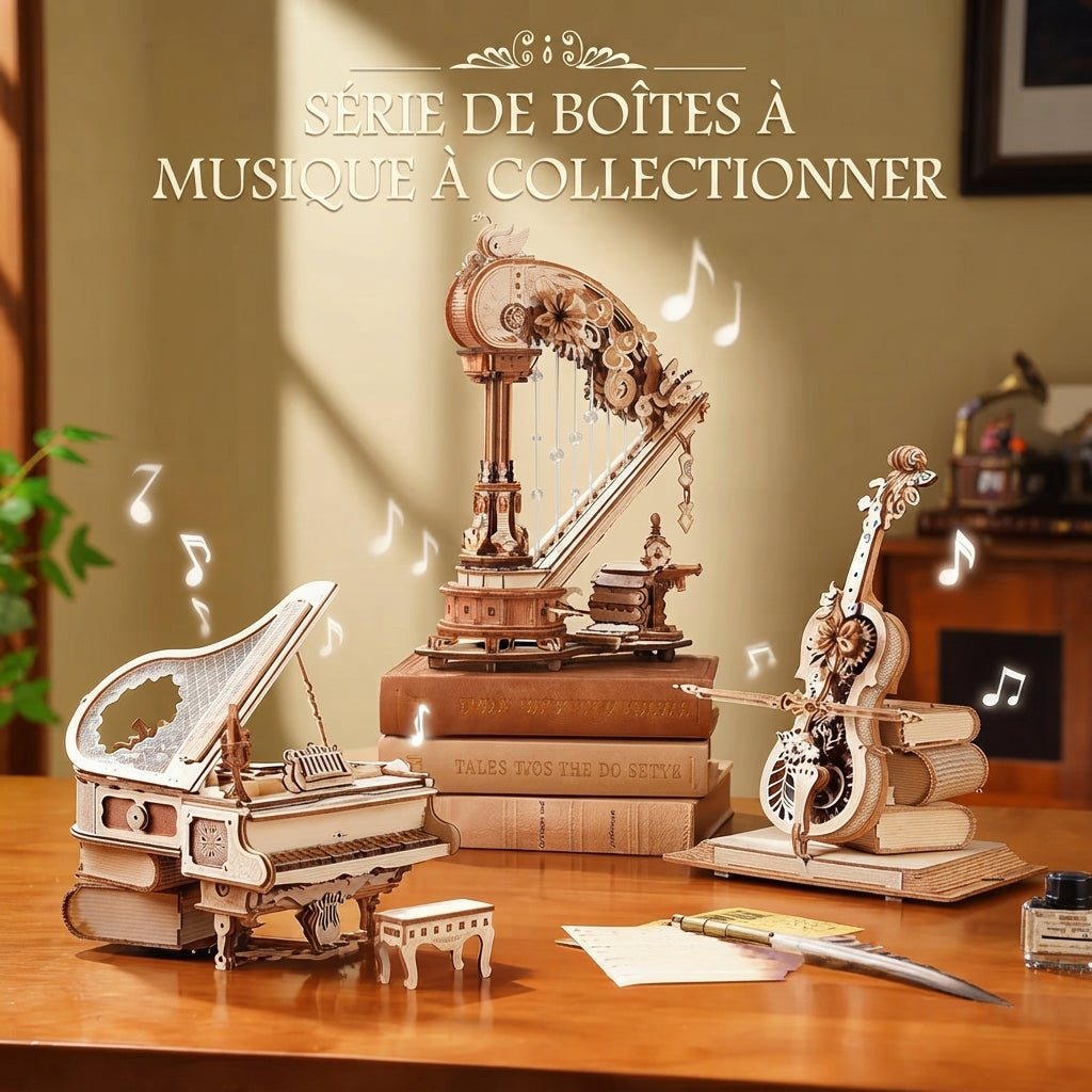 Maquette Harpe en Bois à Construire