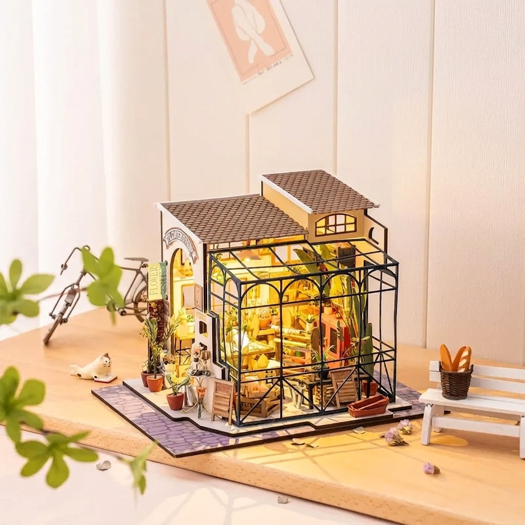 Maison aux Fleurs Miniature à Construire