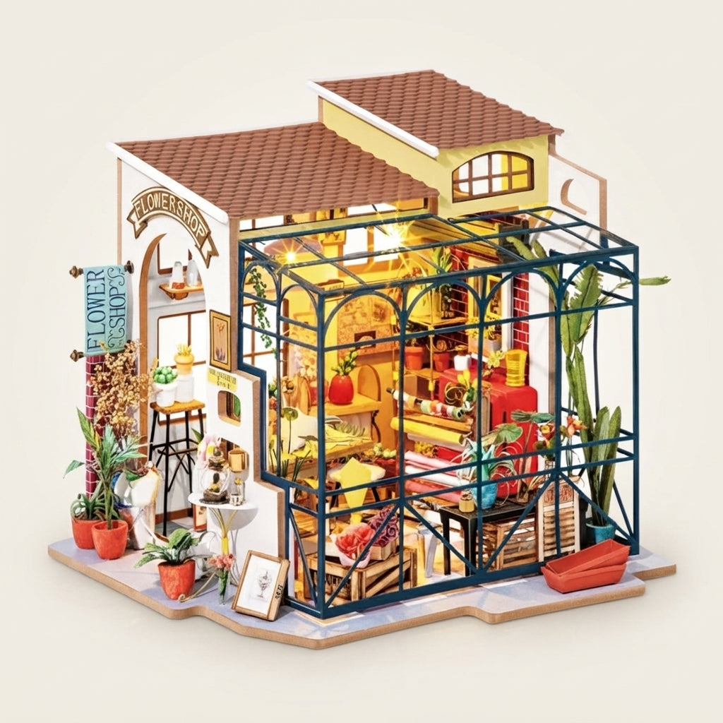 Maison aux Fleurs Miniature à Construire