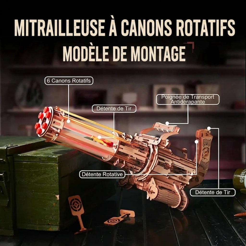 Mitrailleuse Rotative à Élastiques à Construire