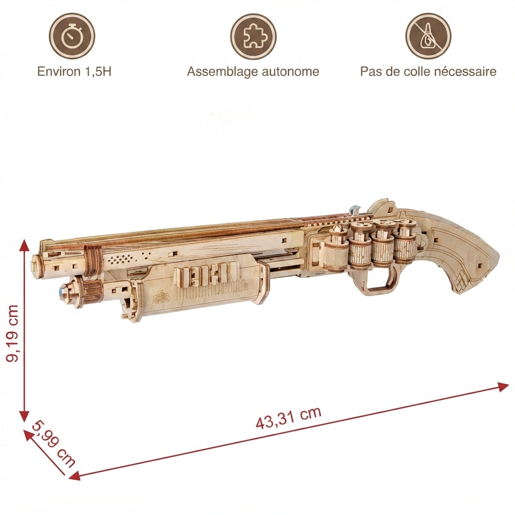 Fusil à Pompe à Élastiques à Construire