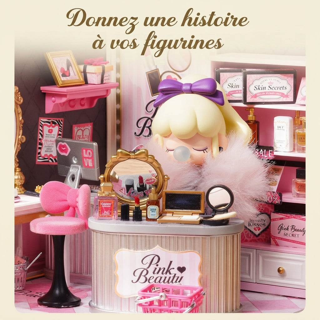 Boutique Beauté Rose Miniature Modulaire à Construire