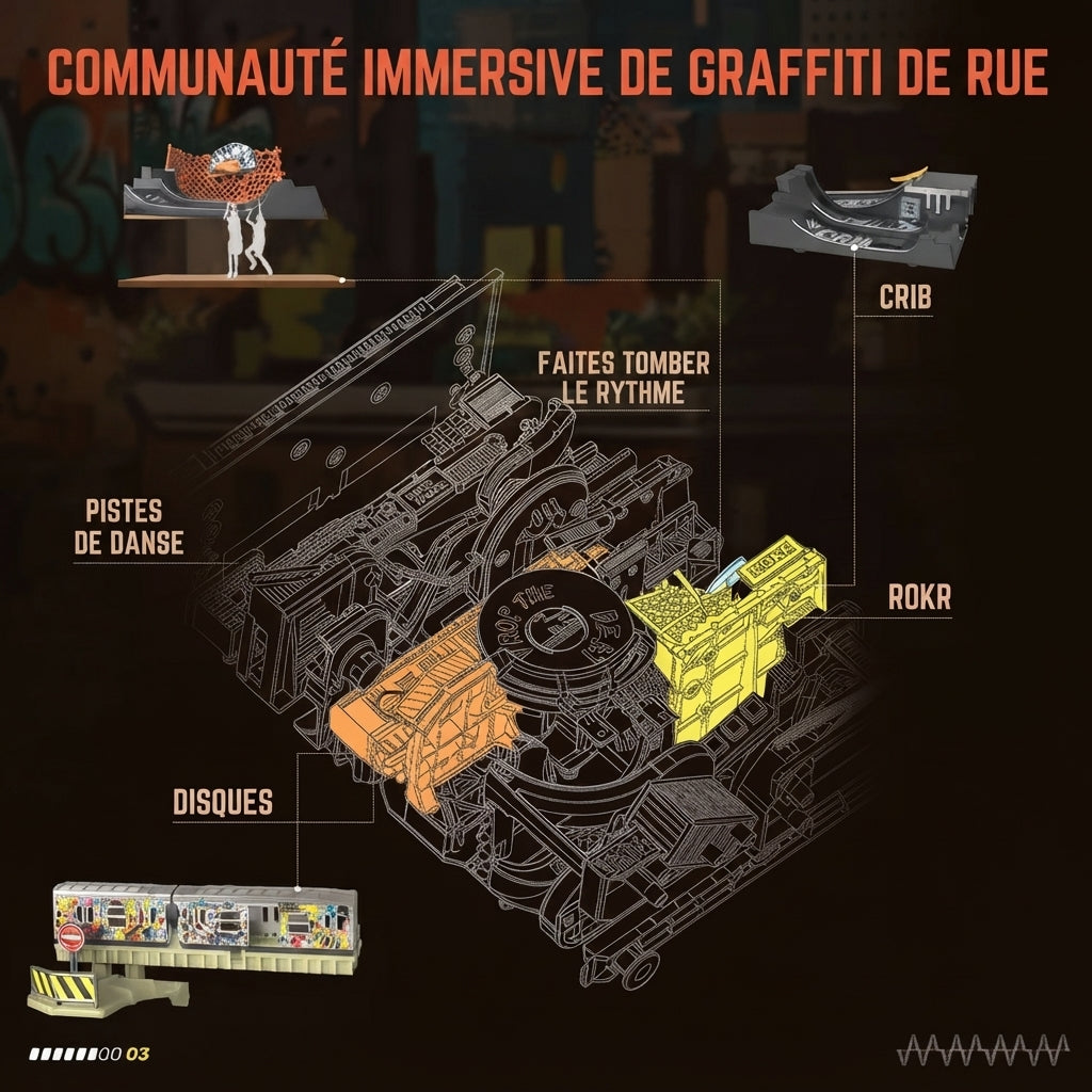Diorama Hip-Hop Circuit à Billes Lumineux à Construire