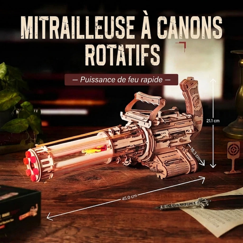 Mitrailleuse Rotative à Élastiques à Construire