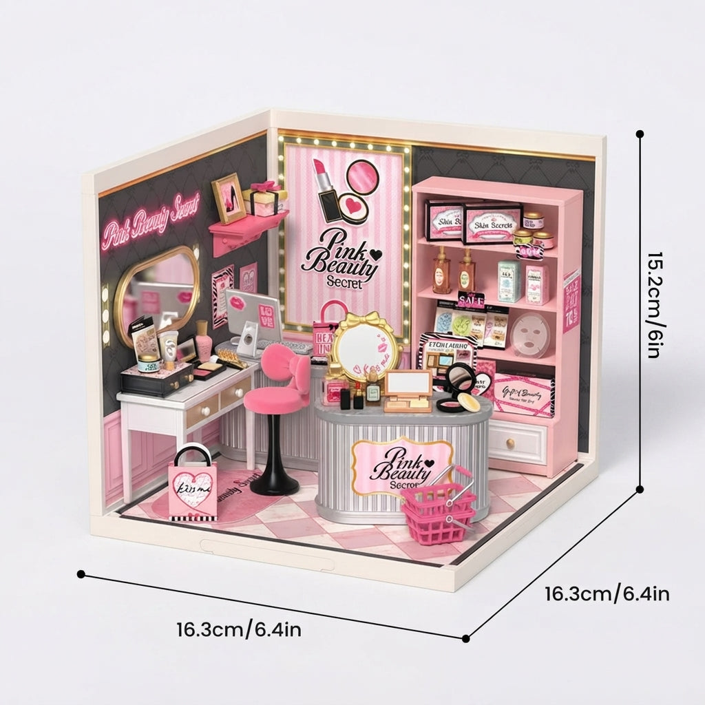 Boutique Beauté Rose Miniature Modulaire à Construire