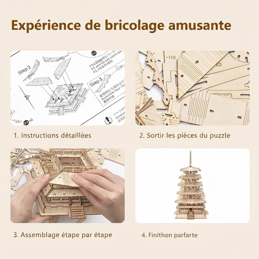 Pagode Japonaise Puzzle 3D à Construire
