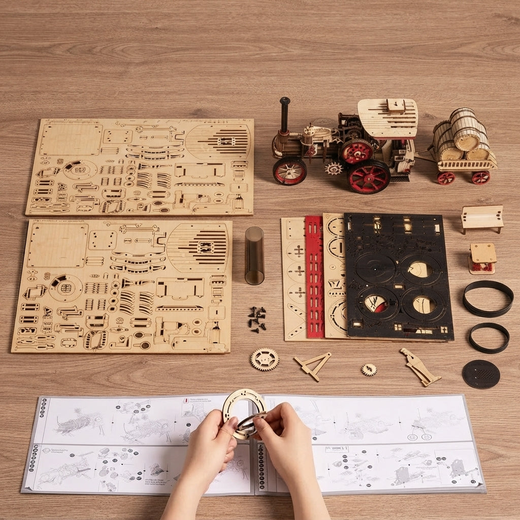 Locomotive à Vapeur en Bois à Construire