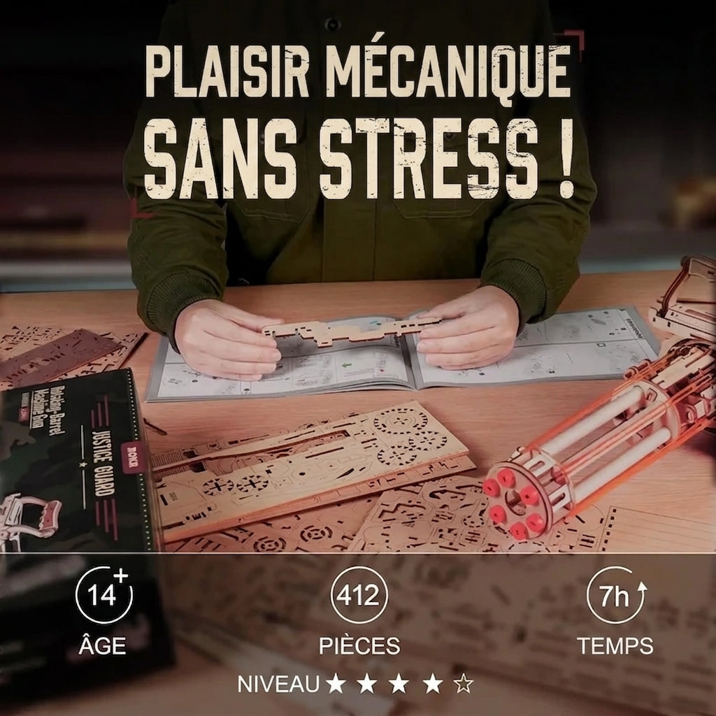 Mitrailleuse Rotative à Élastiques à Construire