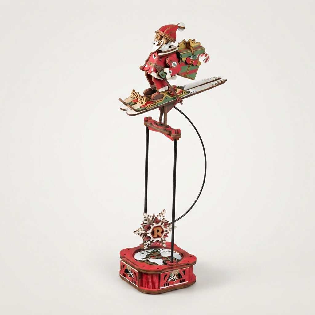 Père Noël Skieur à Bascule à Construire