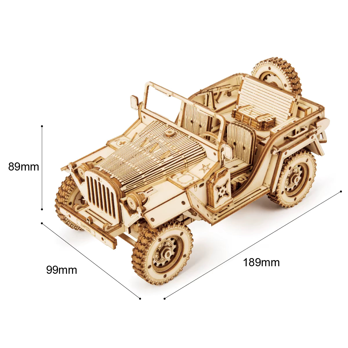 Jeep Militaire Vintage en Bois à Construire