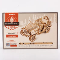Jeep Militaire Vintage en Bois à Construire
