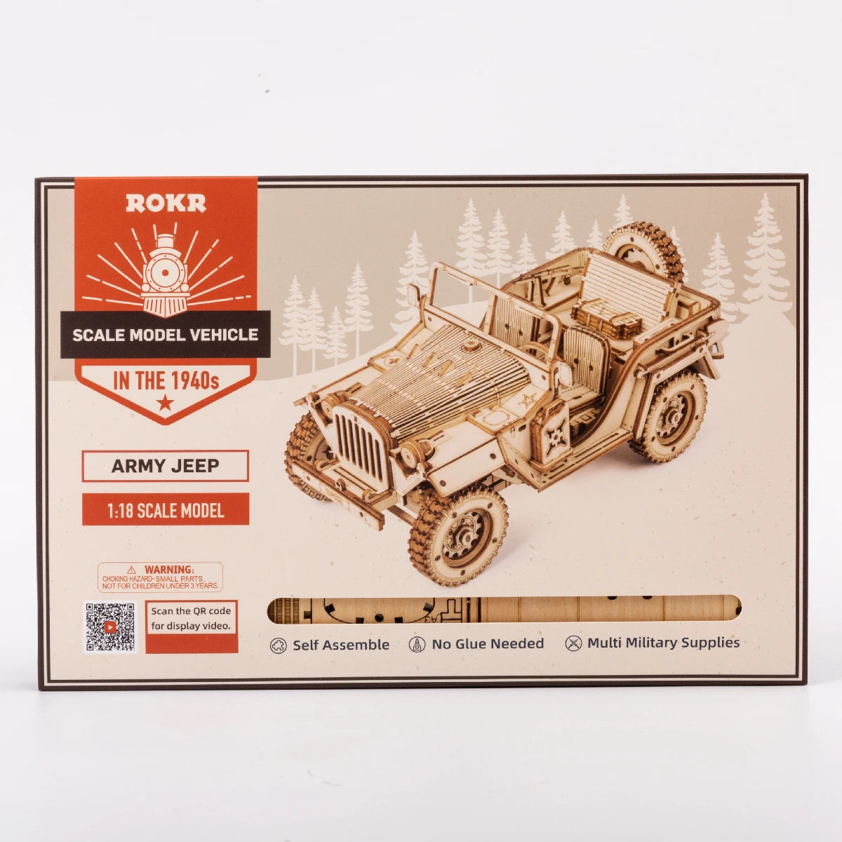 Jeep Militaire Vintage en Bois à Construire