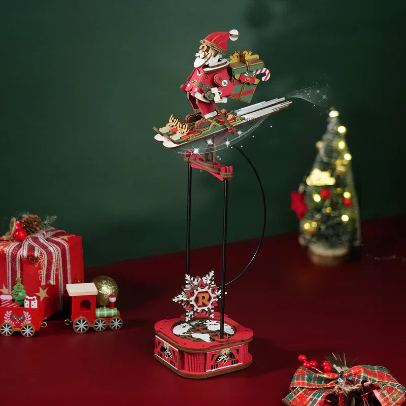 Père Noël Skieur à Bascule à Construire