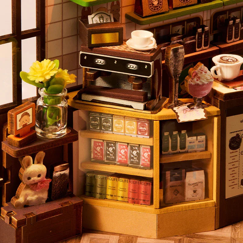 Book Nook Café Fleuri à Construire