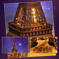 Tour Eiffel en Bois Lumineuse à Construire