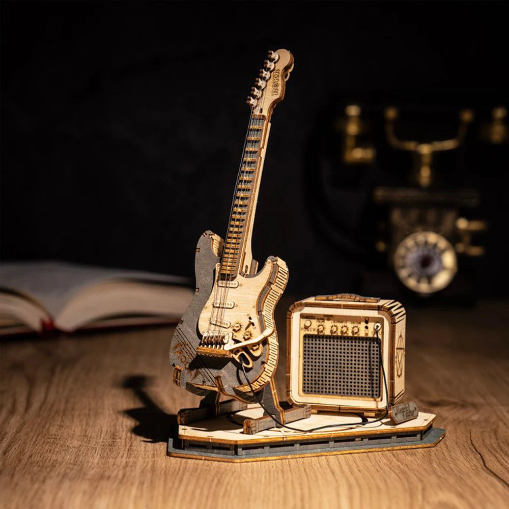 Maquette Guitare Électrique en Bois à Construire