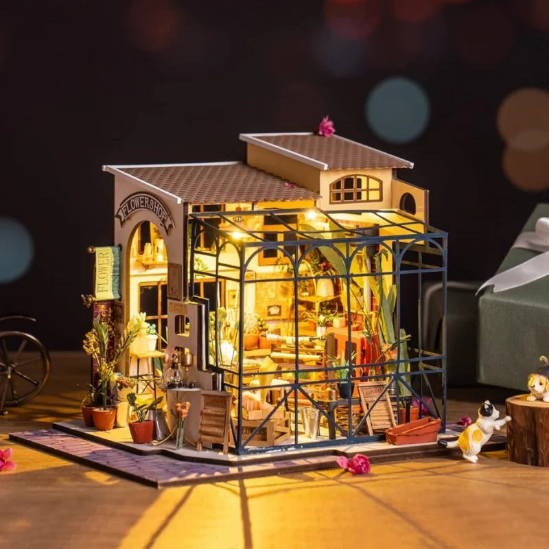 Maison aux Fleurs Miniature à Construire