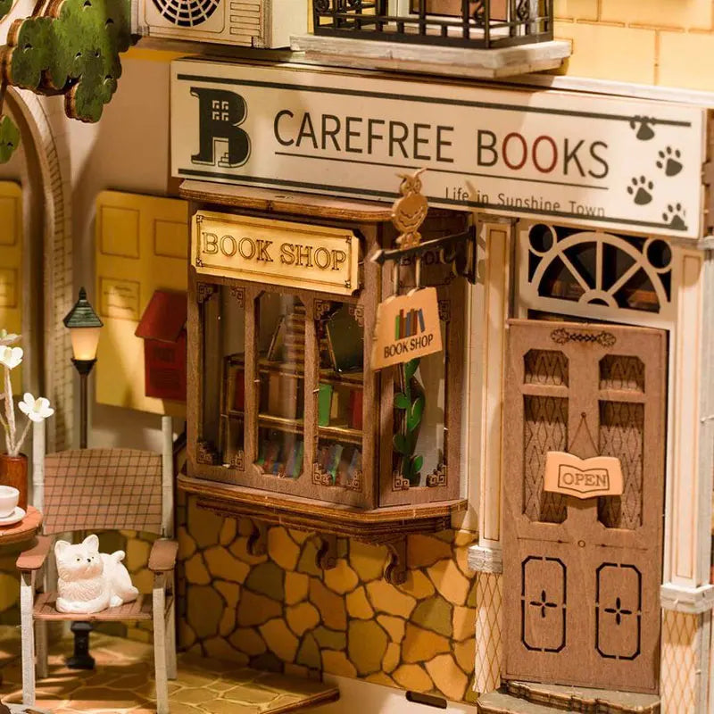 Book Nook Petite Ville Ensoleillée à Construire